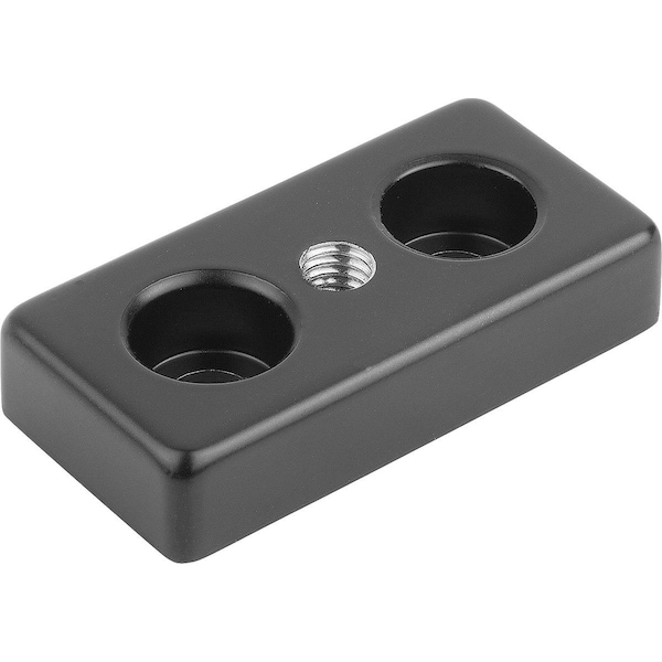 Foot Plate D=M10 60X30X12 Plastic, Black Powder, Type B, Bn=8
